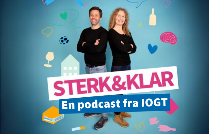 Sterk&Klar - en podcast fra IOGT - Coverbilde av podcast med programlederne.